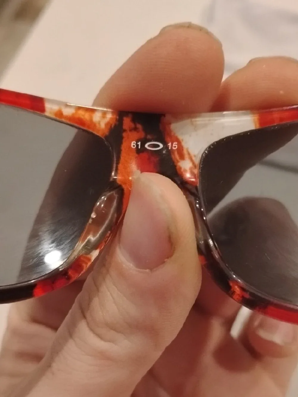 Oakley Side-Ways White and Red Sport Sunglasses with Dark Polarized Lenses